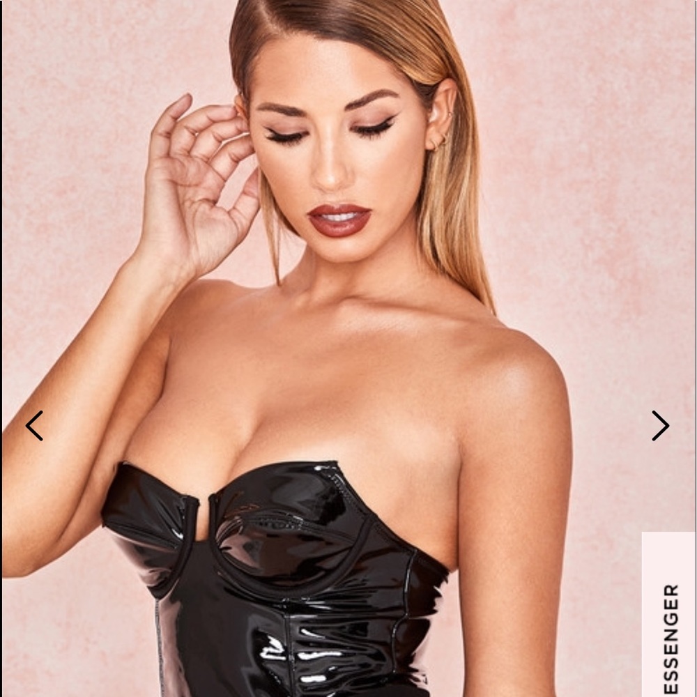 Black patent bodysuit